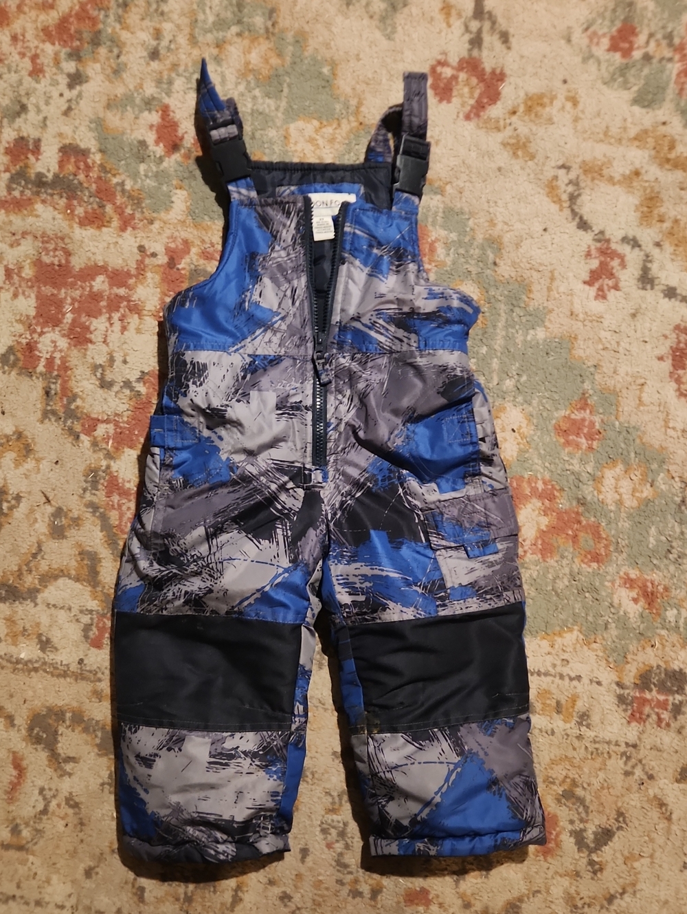 London Fog - Kids Blue & Gray Insulated Snow Bibs